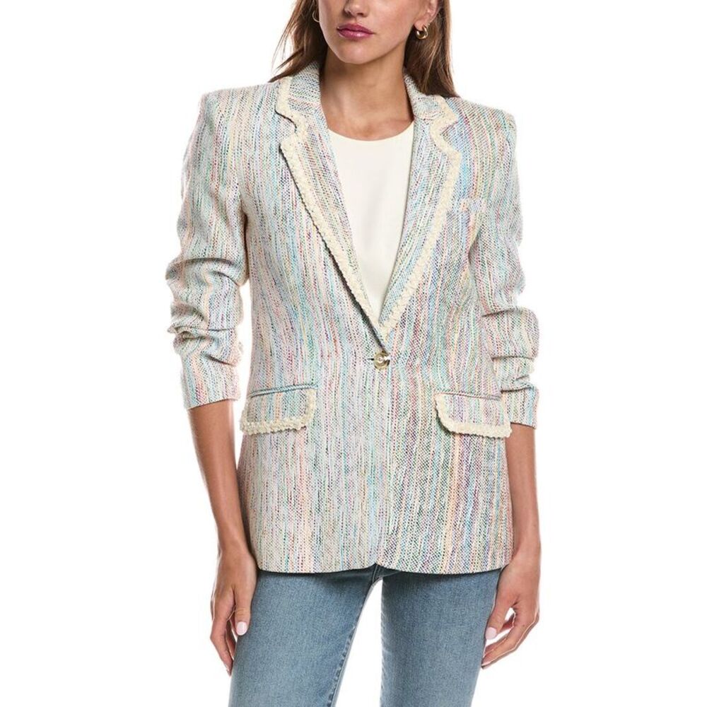 Cinq À Sept Womens Prism Tweed Khloe Blazer, White